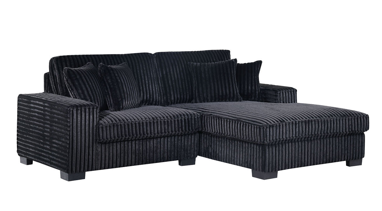 Comfy II Black 2-Piece Right Arm Facing (RAF) Sectional by New Era Innovations at Eve Furniture