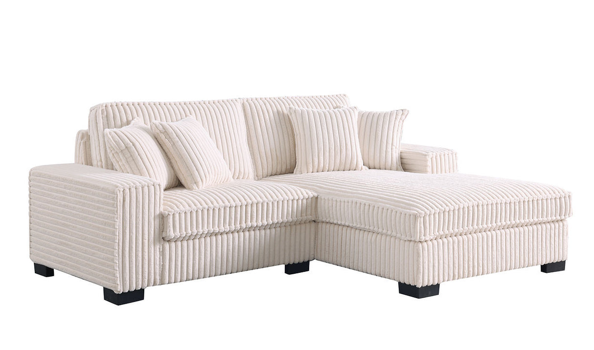 Comfy II Cream 2-Piece Right Arm Facing (RAF) Sectional by New Era Innovations at Eve Furniture