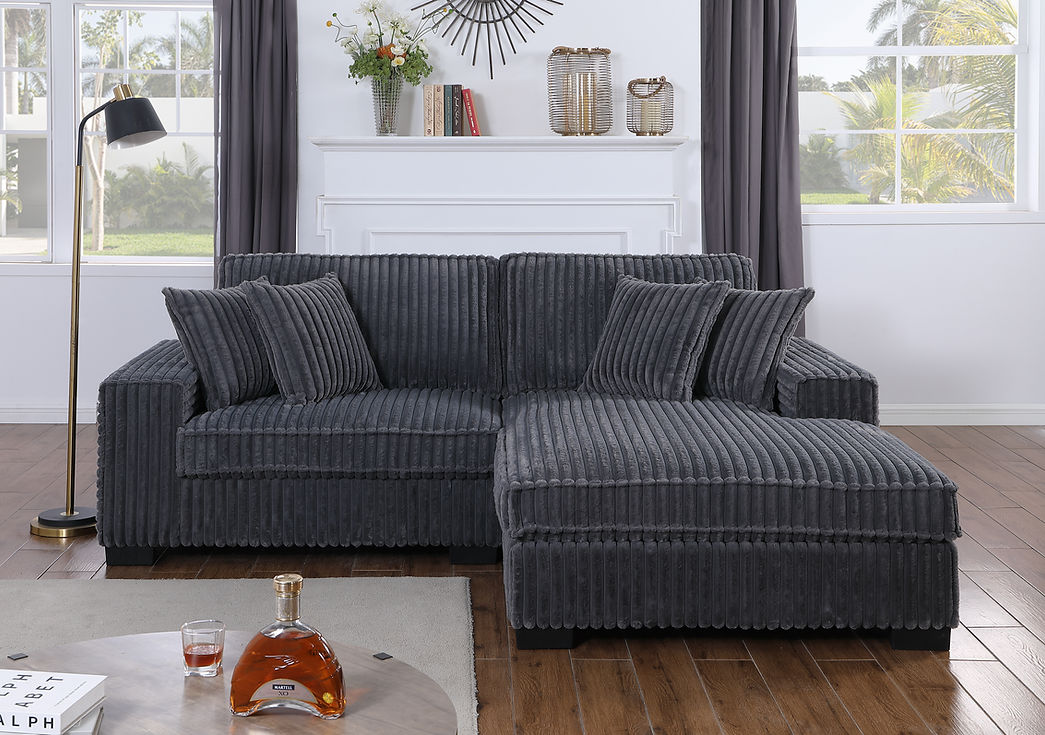 Comfy II Grey 2-Piece Right Arm Facing (RAF) Sectional by New Era Innovations at Eve Furniture