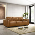 Hanky Geniune Tan Leather Sofa by Ashcroft Imports at Eve Furniture