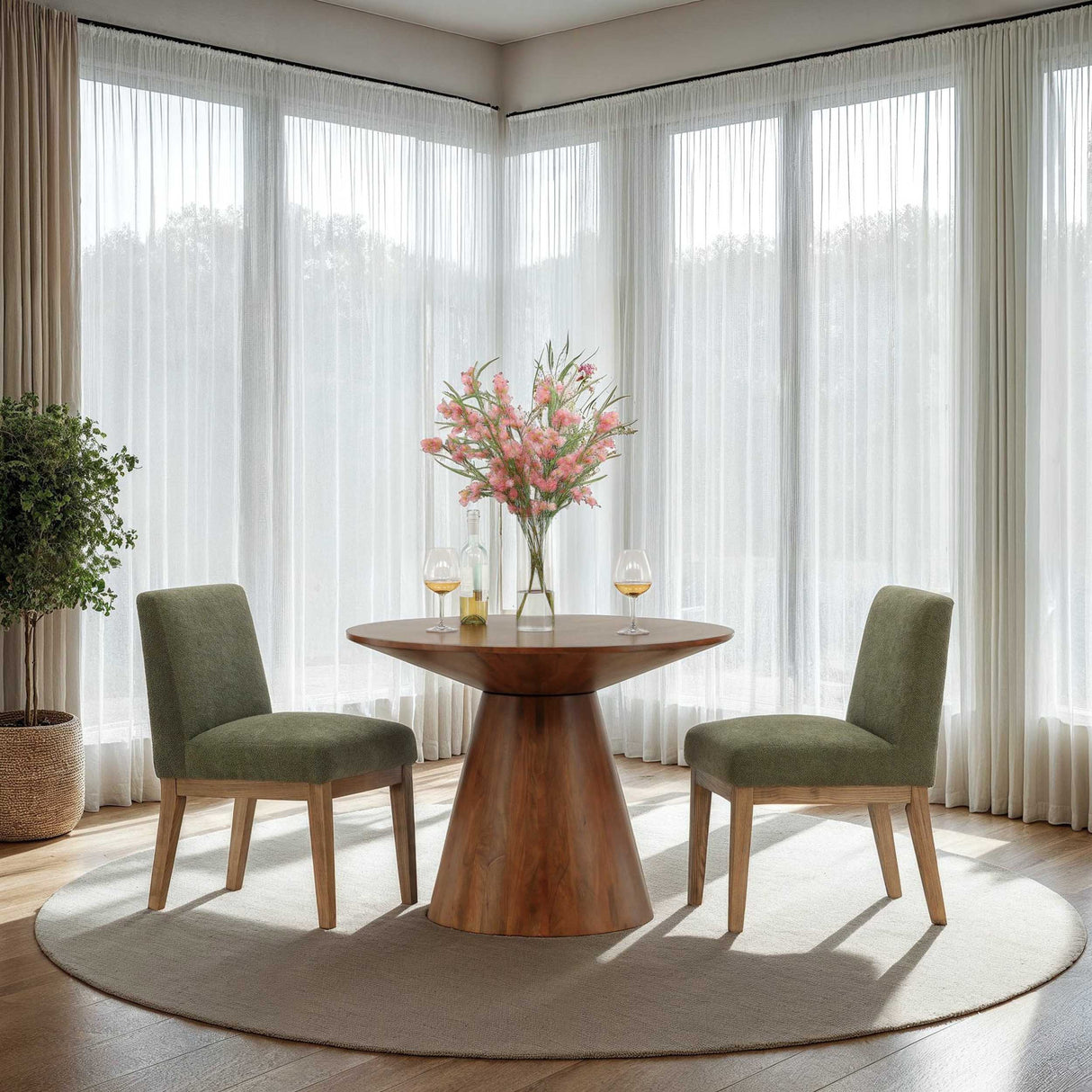 Carrera Dining Table, Medium Brown by Dovetail at Eve Furniture