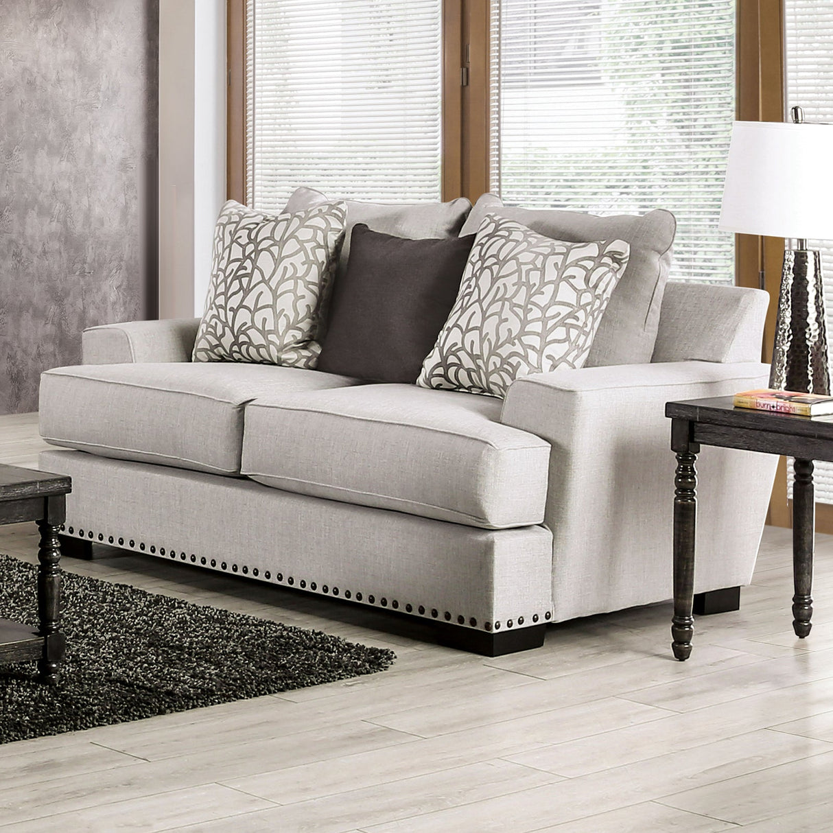 Picotee Light Gray/Charcoal Loveseat