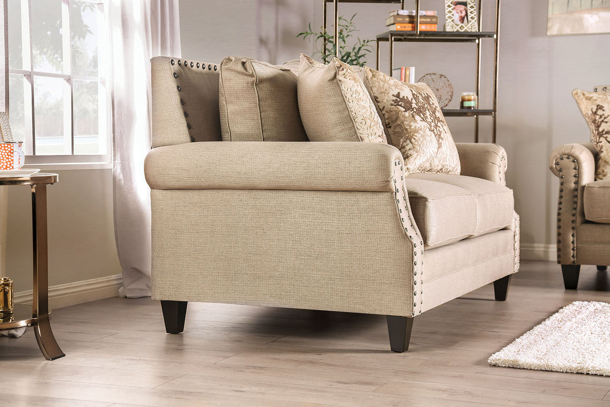 Briana Beige/Gold Loveseat