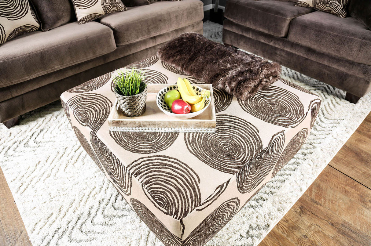 Bonaventura Brown/Pattern Ottoman