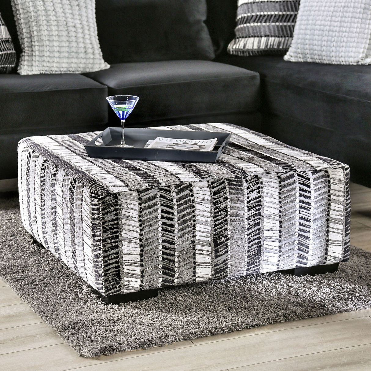 Modbury Stripe Multi Ottoman