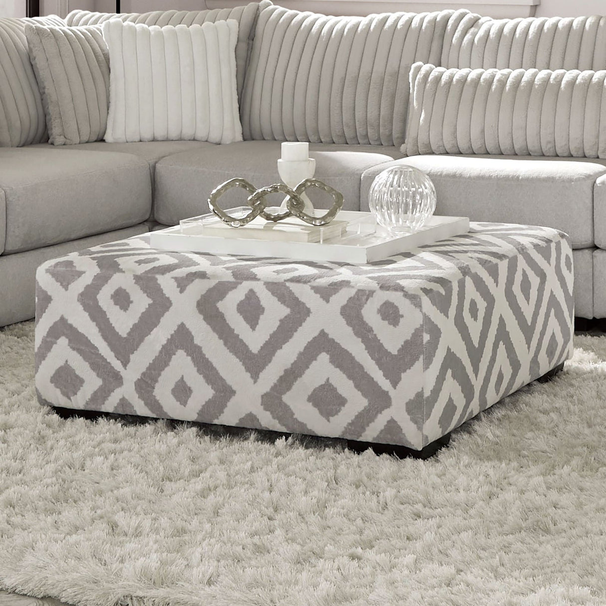 Hermiston Gray Ottoman