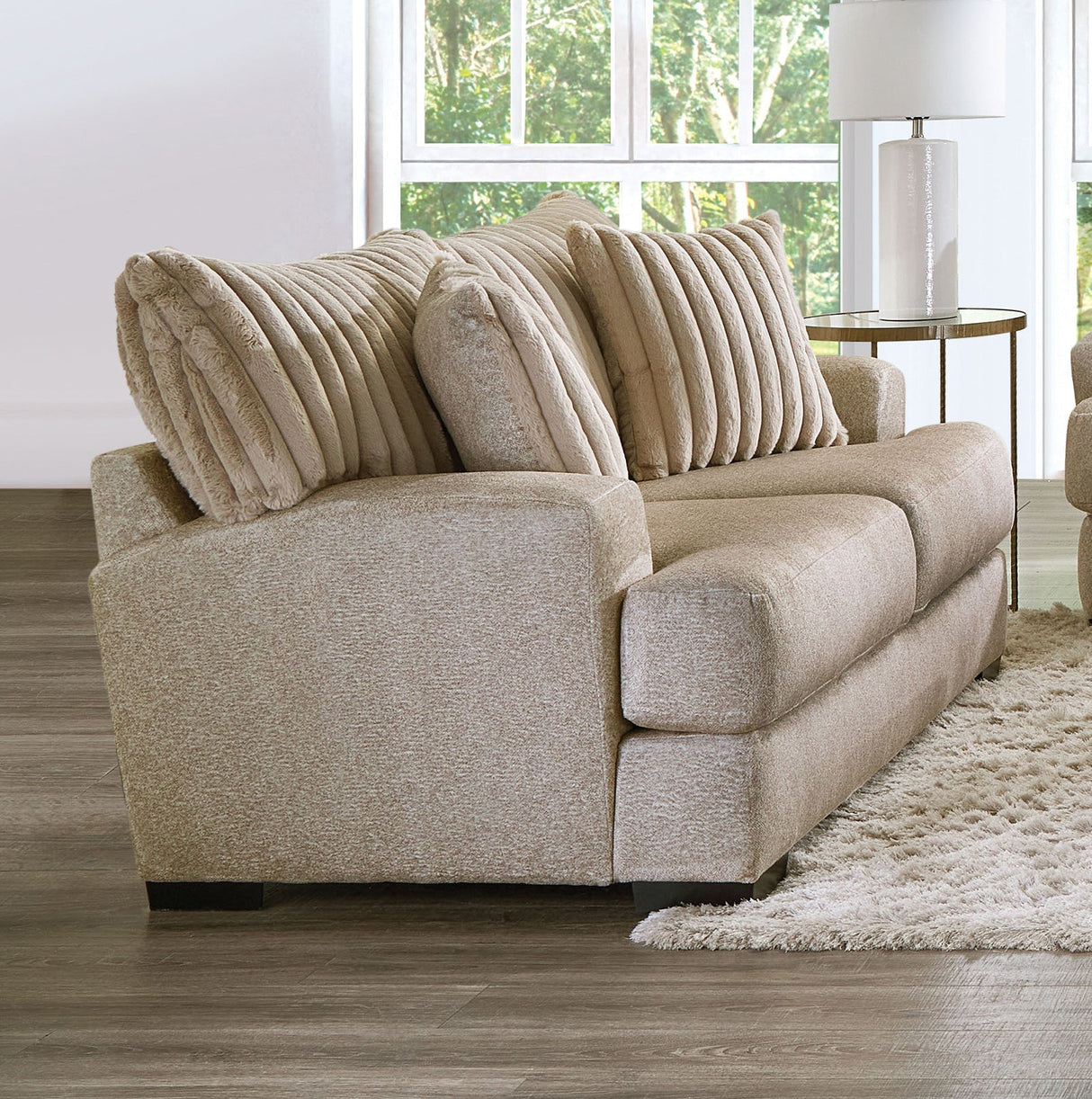 Loughlin Light Brown Loveseat