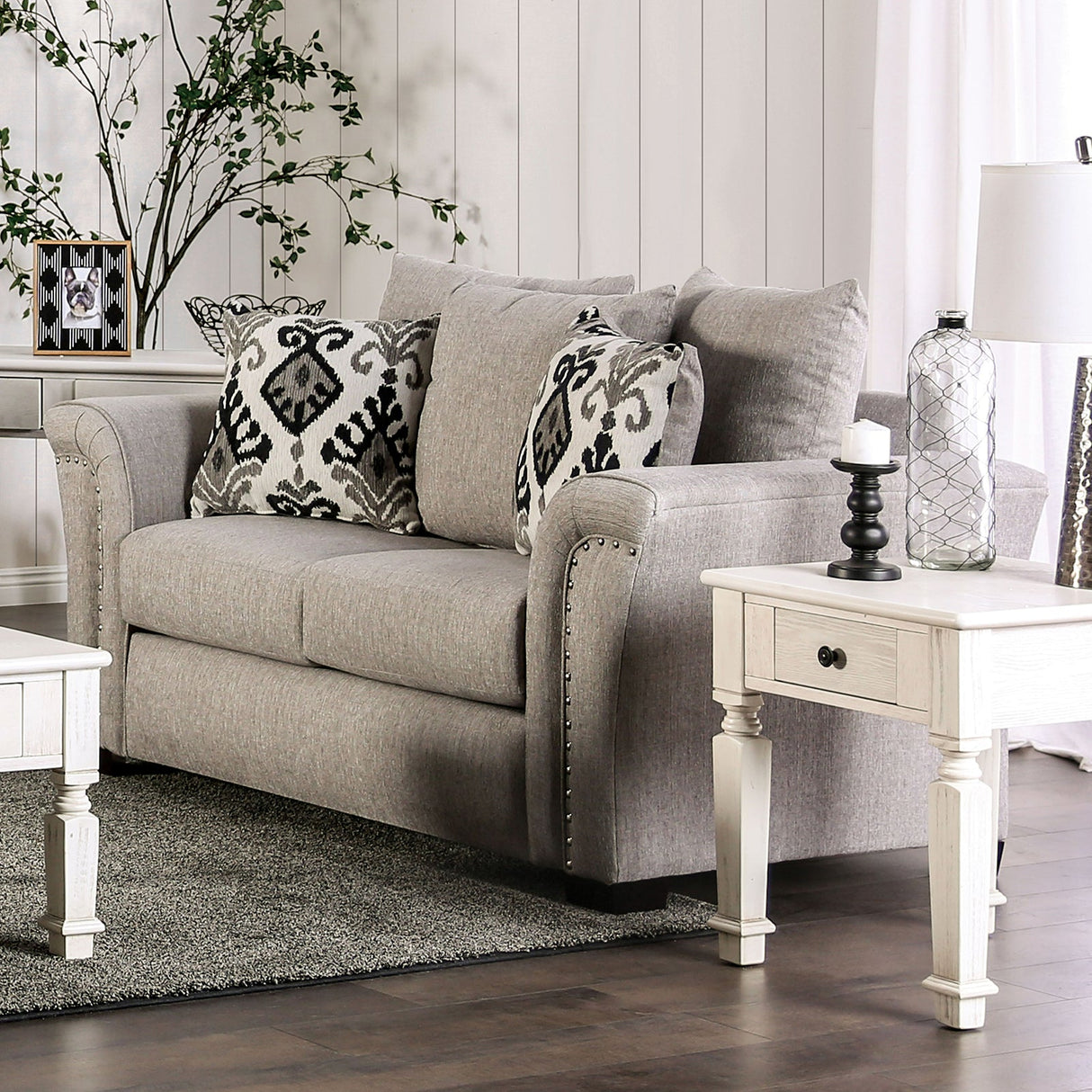 Belsize Light Taupe/Black Loveseat