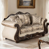 Andalusia Light Brown/Dark Cherry Loveseat