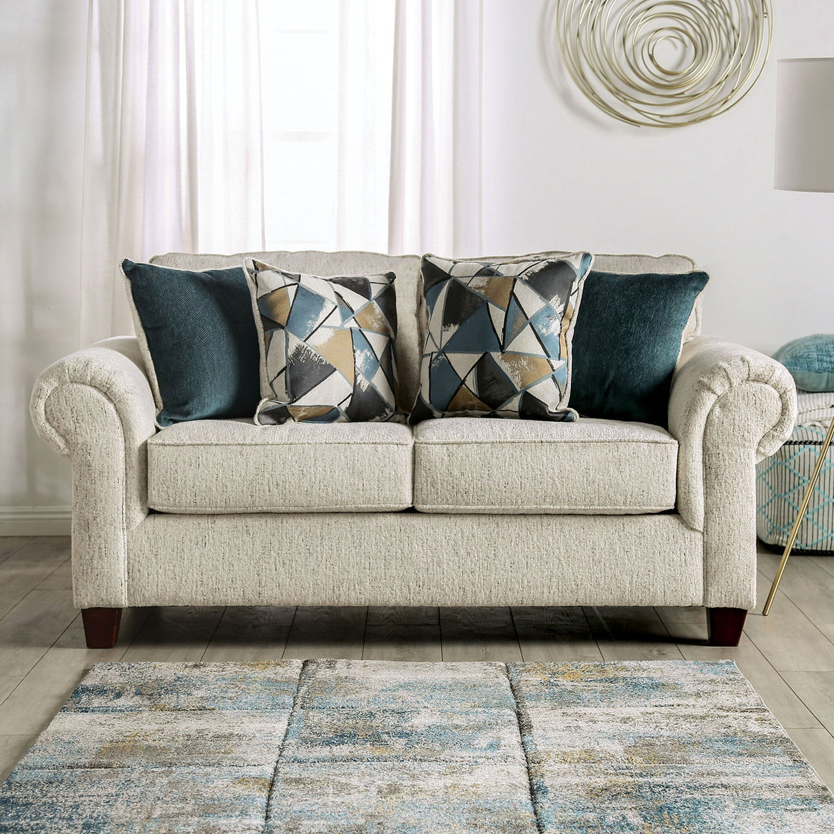 Delgada Beige Loveseat