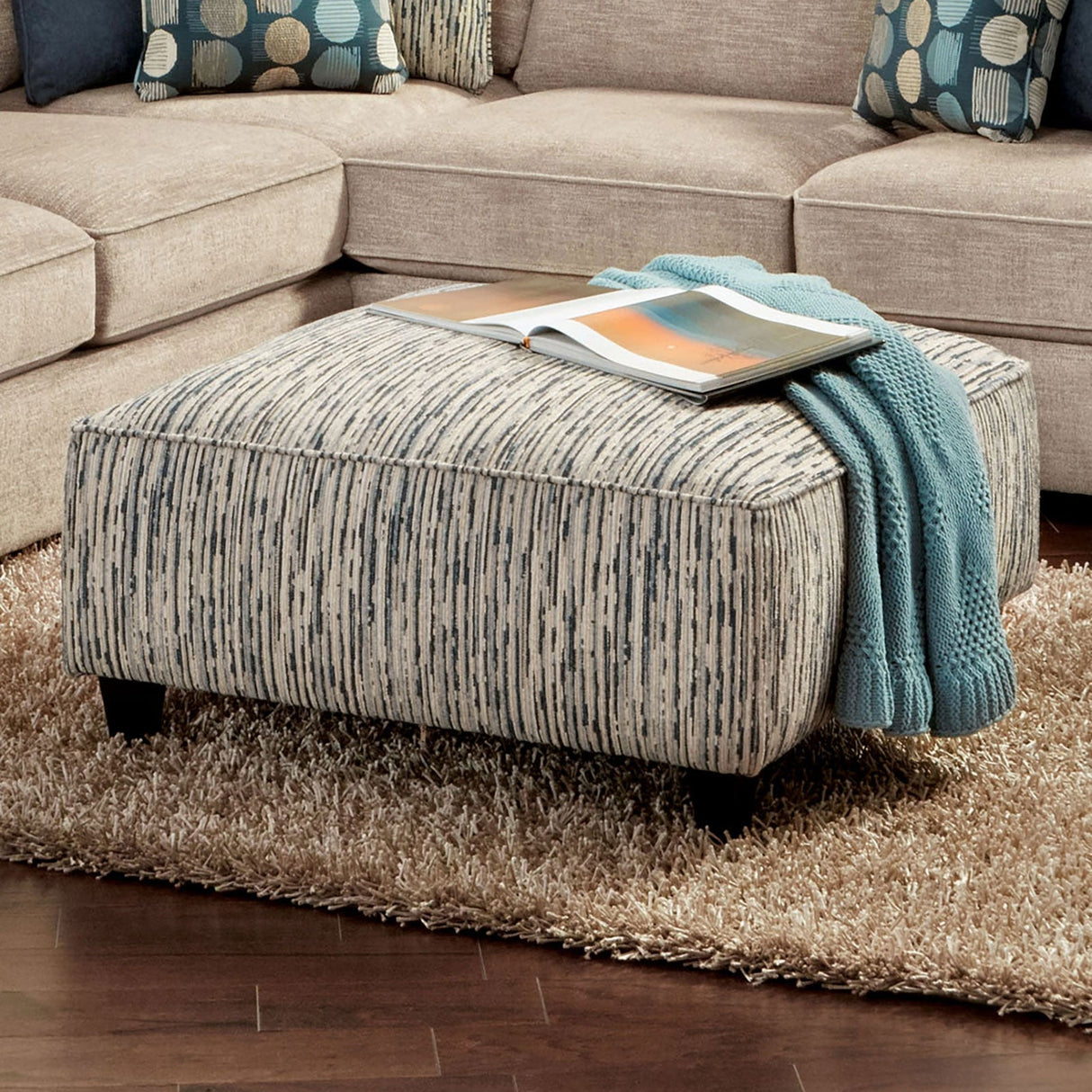 Eastleigh Stripe Multi Ottoman