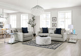 Chancery Gray/Navy Ottoman