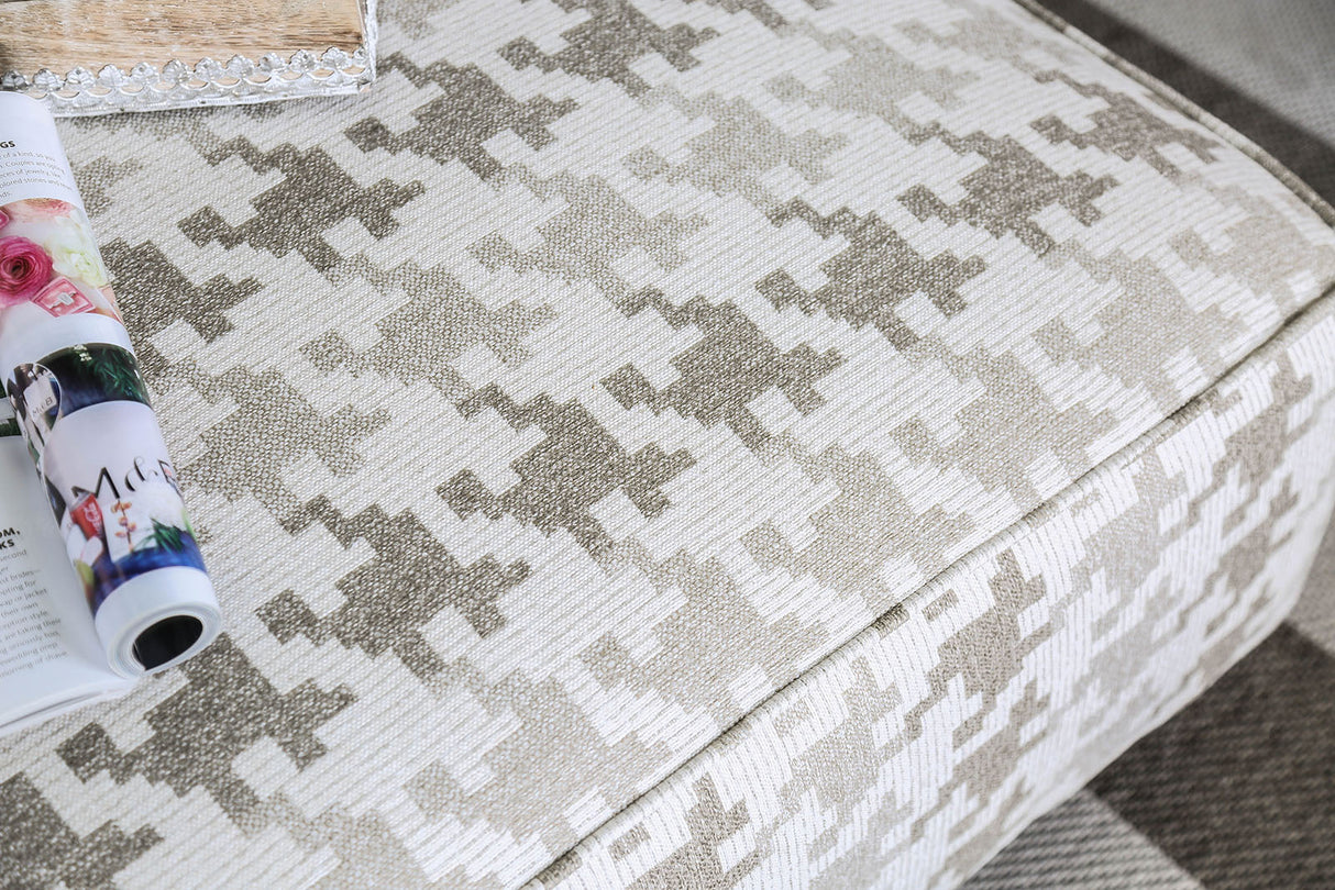 Christine Light Gray/Pattern Ottoman