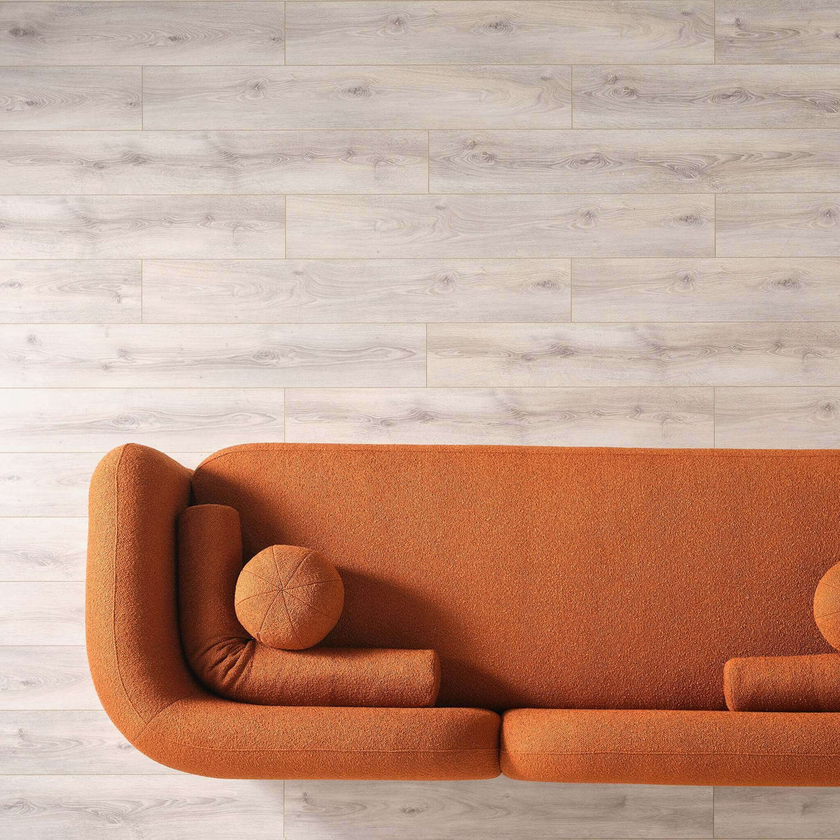 Donna Burnt Orange Japandi Style Boucle Sofa by Ashcroft Imports at Eve Furniture