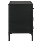 Sadler Black 2-Drawer Accent Cabinet with Glass Doors by Coaster at Eve Furniture
