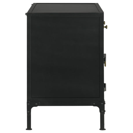 Sadler Black 2-Drawer Accent Cabinet with Glass Doors by Coaster at Eve Furniture