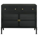 Sadler Black 2-Drawer Accent Cabinet with Glass Doors by Coaster at Eve Furniture
