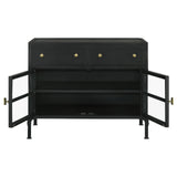 Sadler Black 2-Drawer Accent Cabinet with Glass Doors by Coaster at Eve Furniture