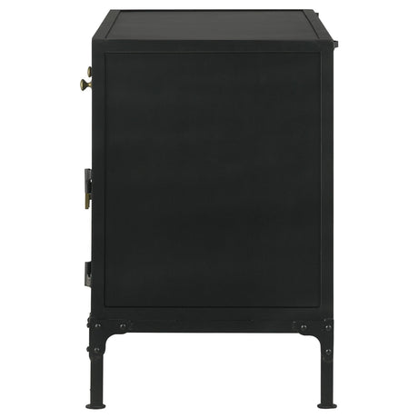 Sadler Black 2-Drawer Accent Cabinet with Glass Doors by Coaster at Eve Furniture