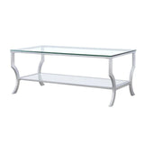 Saide Chrome Rectangular Coffee Table with Mirrored Shelf by Coaster at Eve Furniture