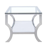 Saide Chrome Rectangular Coffee Table with Mirrored Shelf by Coaster at Eve Furniture