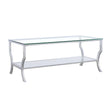 Saide Chrome Rectangular Coffee Table with Mirrored Shelf by Coaster at Eve Furniture