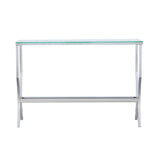 Saide Chrome Rectangular Sofa Table with Mirrored Shelf by Coaster at Eve Furniture