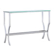 Saide Chrome Rectangular Sofa Table with Mirrored Shelf by Coaster at Eve Furniture