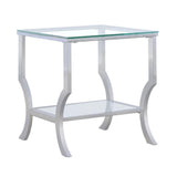 Saide Chrome Square End Table with Mirrored Shelf by Coaster at Eve Furniture