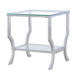 Saide Chrome Square End Table with Mirrored Shelf by Coaster at Eve Furniture