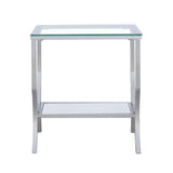 Saide Chrome Square End Table with Mirrored Shelf by Coaster at Eve Furniture