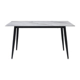 Salerno Beige/Black Faux Marble-Top Dining Table by Homelegance at Eve Furniture