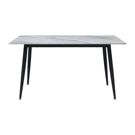 Salerno Beige/Black Faux Marble-Top Dining Table by Homelegance at Eve Furniture