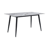 Salerno Beige/Black Faux Marble-Top Dining Table by Homelegance at Eve Furniture