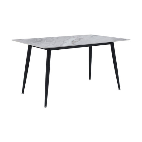 Salerno Beige/Black Faux Marble-Top Dining Table by Homelegance at Eve Furniture