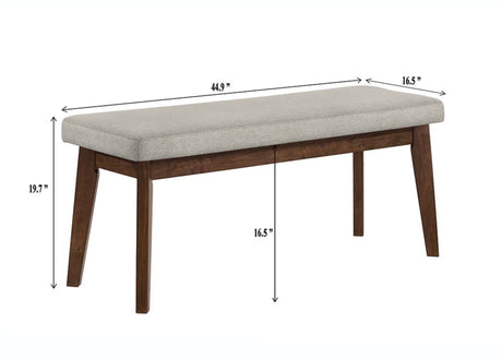 Salerno Beige and Brown Dining Bench by Crown Mark at Eve Furniture