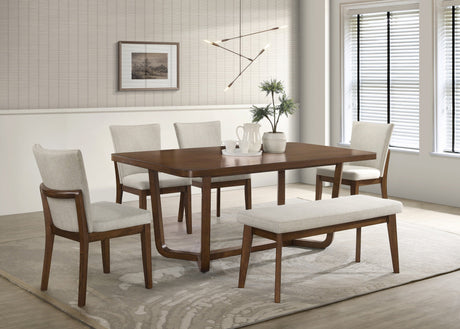 Salerno Beige and Brown Dining Set by Crown Mark at Eve Furniture