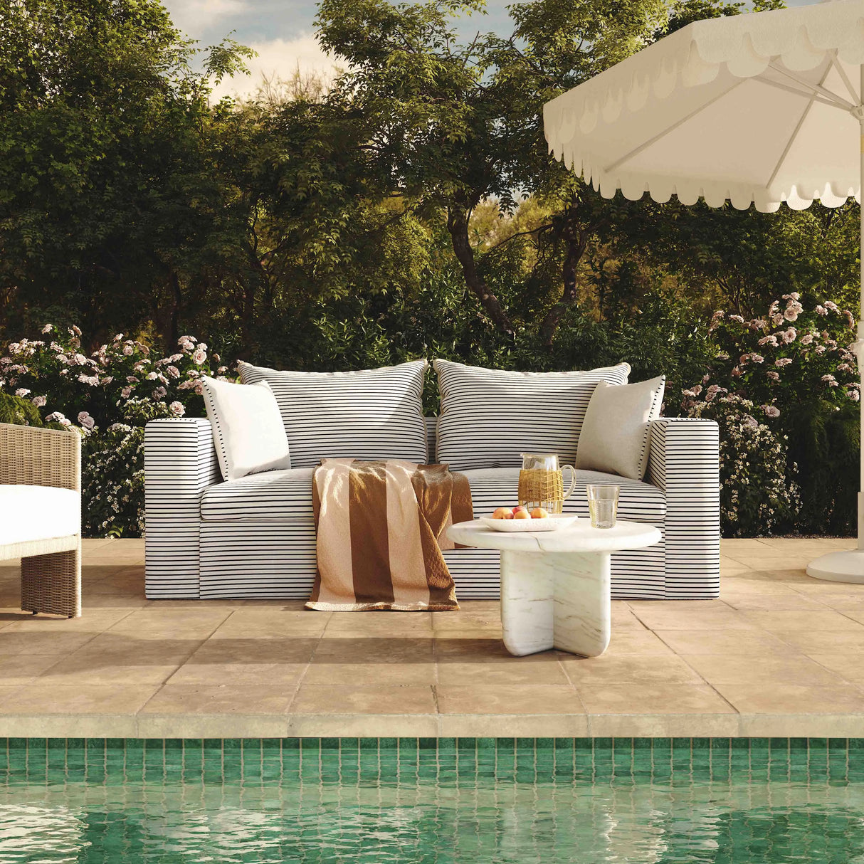 Salty Striped Outdoor Sofa by TOV Furniture at Eve Furniture