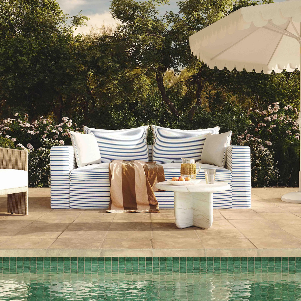 Salty Striped Outdoor Sofa by TOV Furniture at Eve Furniture