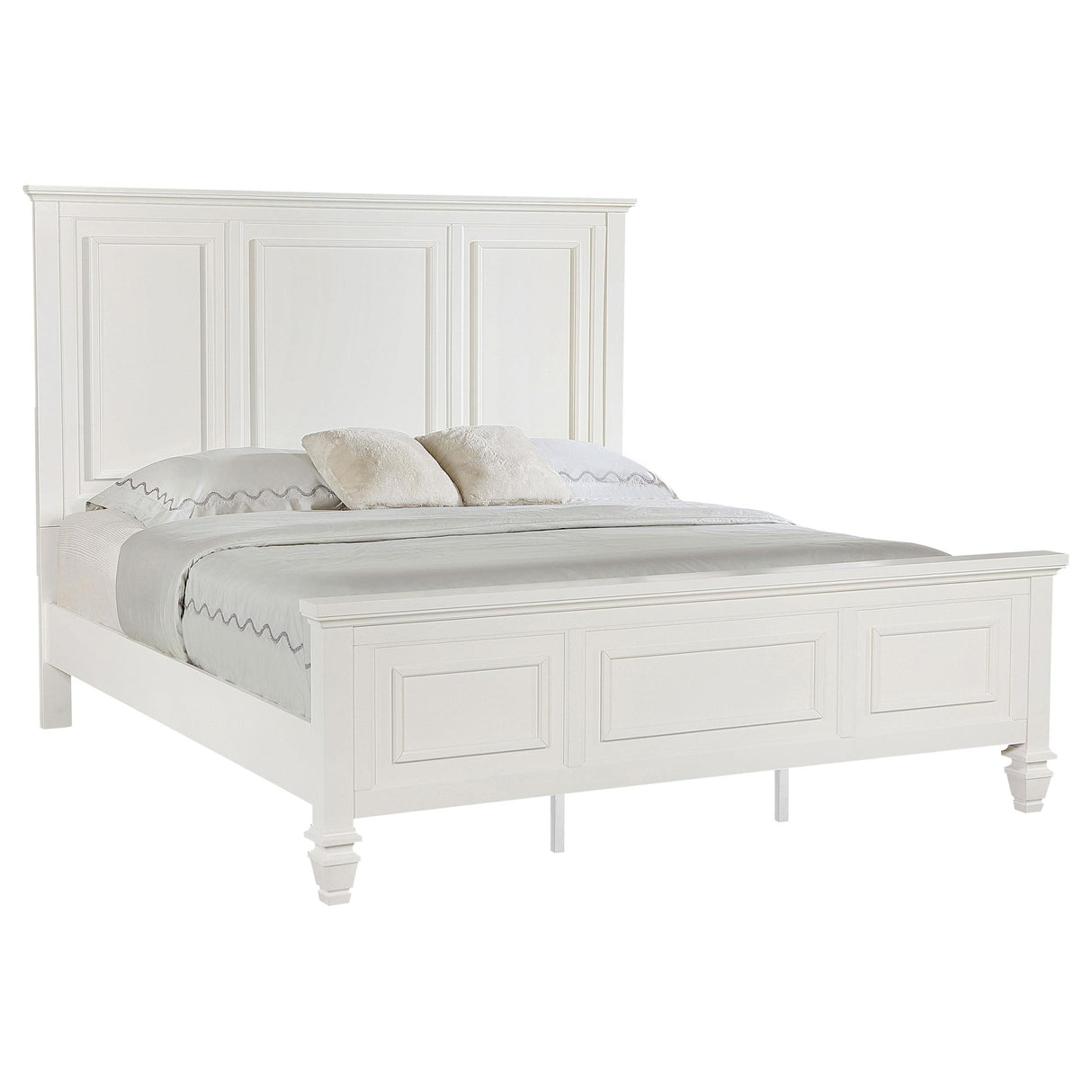 Sandy Beach Cream White Eastern King Panel Bed by Coaster at Eve Furniture