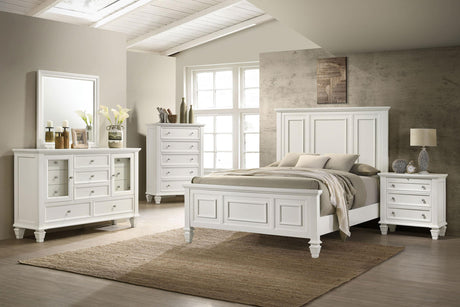 Sandy Beach Cream White Eastern King Panel Bed by Coaster at Eve Furniture