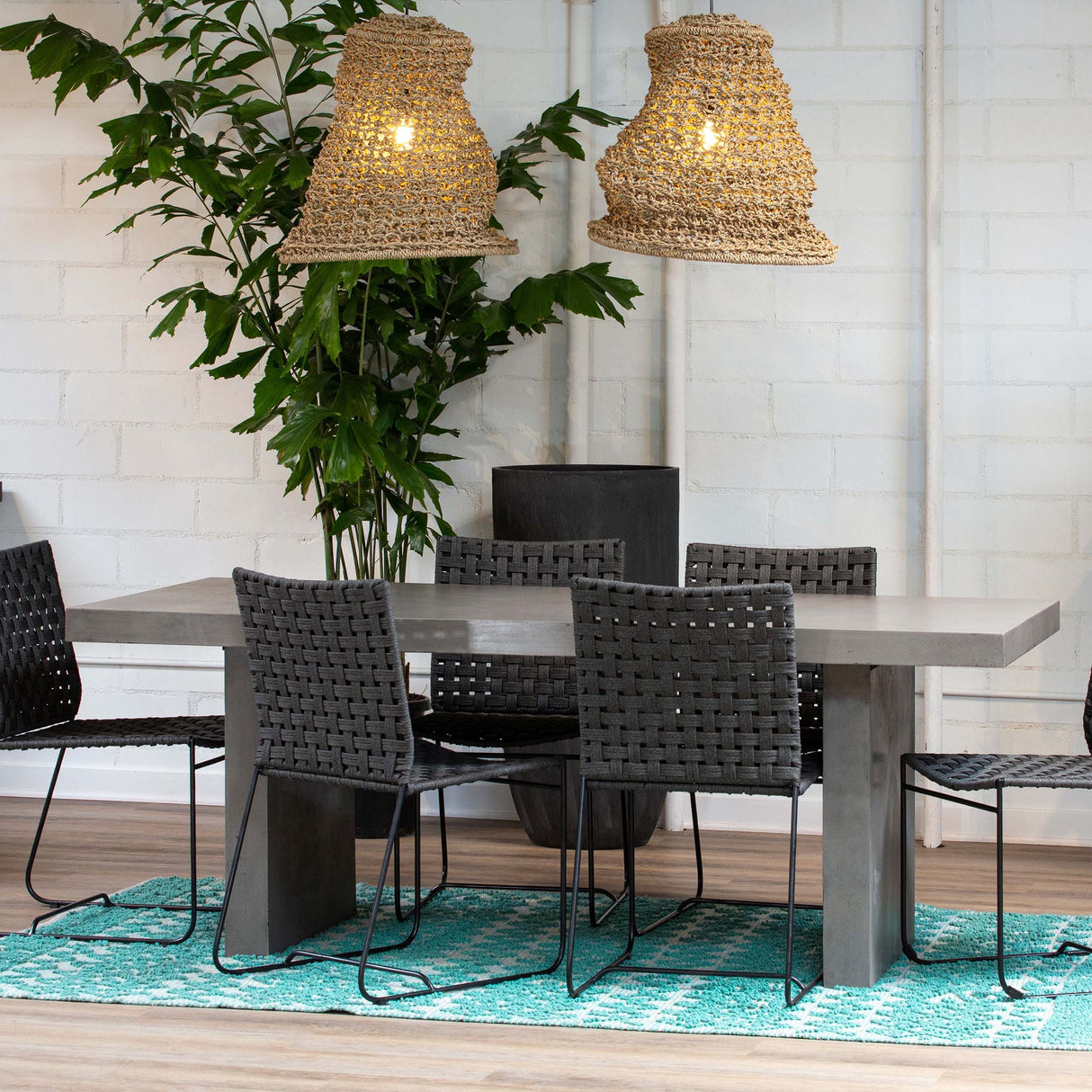 Santino Outdoor Dining Table, Dark Grey by Dovetail at Eve Furniture