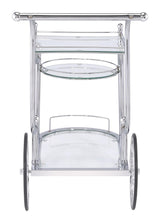 Sarandon Chrome and Clear 3-Tier Serving Cart by Coaster at Eve Furniture