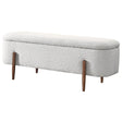 Sarna Ivory Boucle Storage Bench by Ashcroft Imports at Eve Furniture