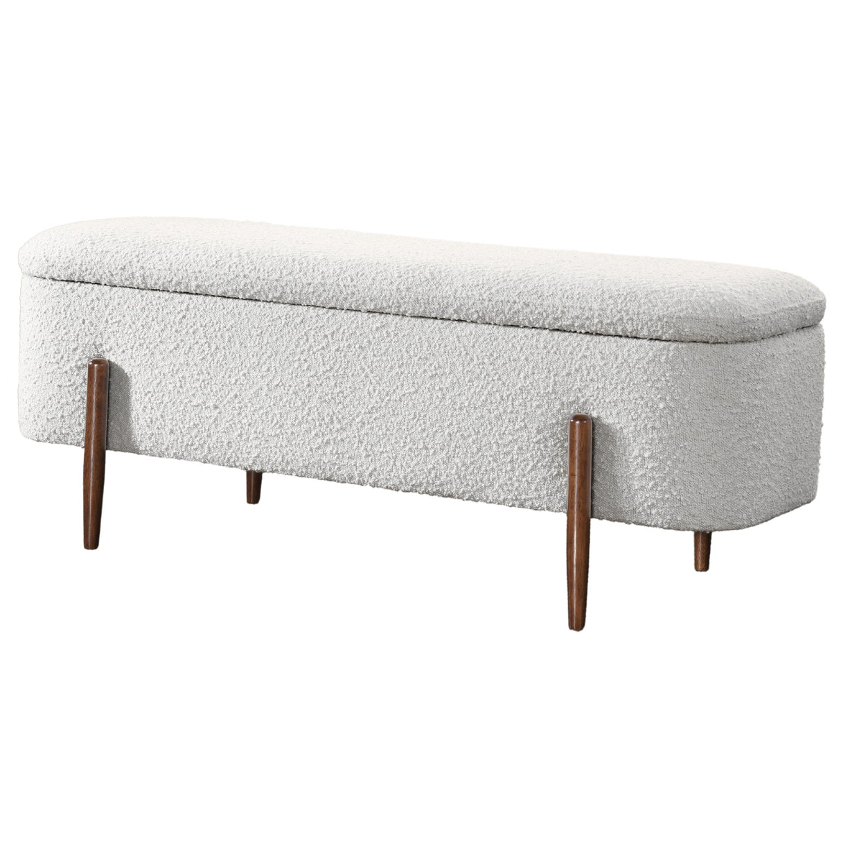 Sarna Ivory Boucle Storage Bench by Ashcroft Imports at Eve Furniture