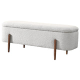 Sarna Ivory Boucle Storage Bench by Ashcroft Imports at Eve Furniture