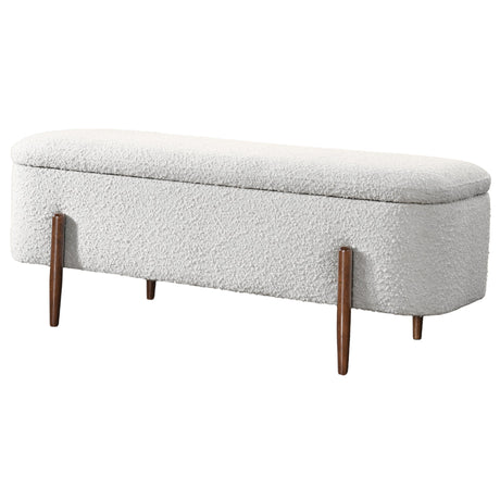 Sarna Ivory Boucle Storage Bench by Ashcroft Imports at Eve Furniture
