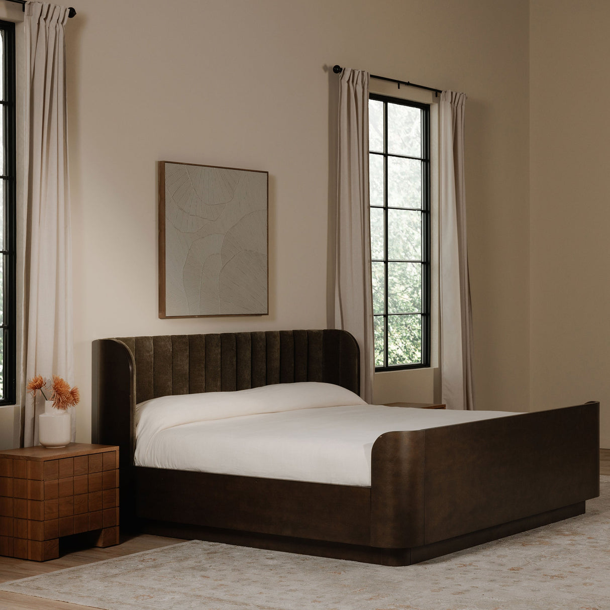 Scarlette Cedar Green Queen Bed by Moe's Home at Eve Furniture