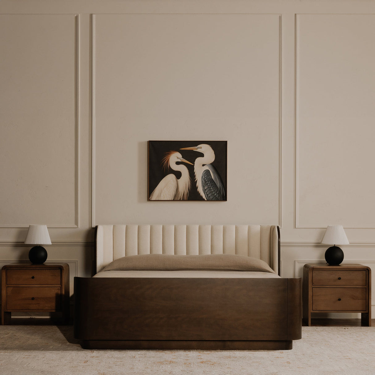 Scarlette Cream Queen Bed by Moe's Home at Eve Furniture