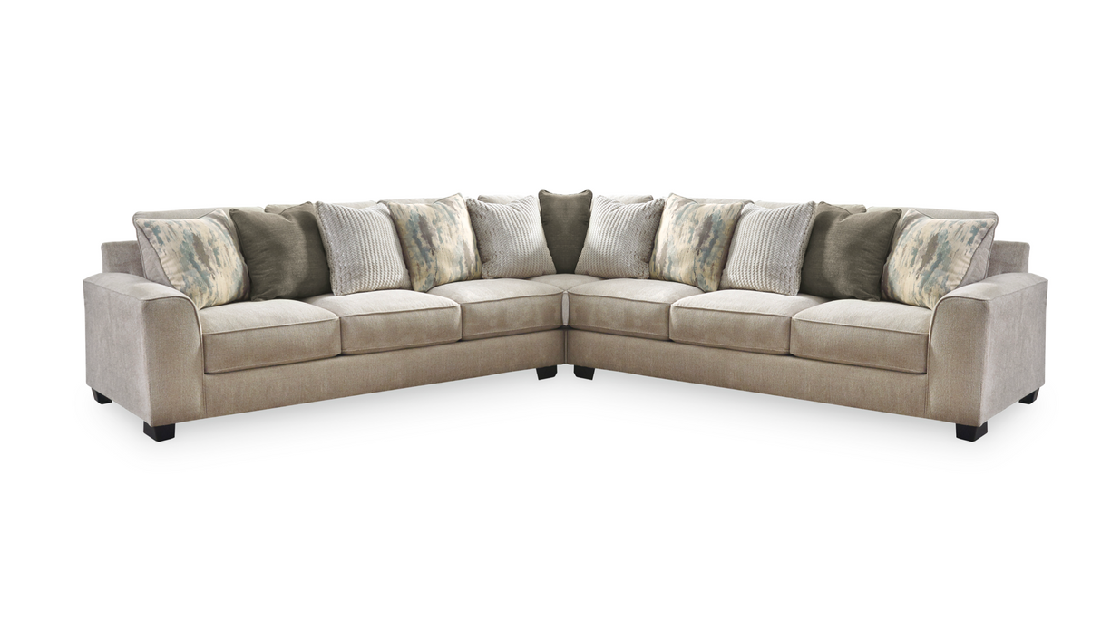 Ardsley Pewter 3-Piece Large Symmetrical Sectional